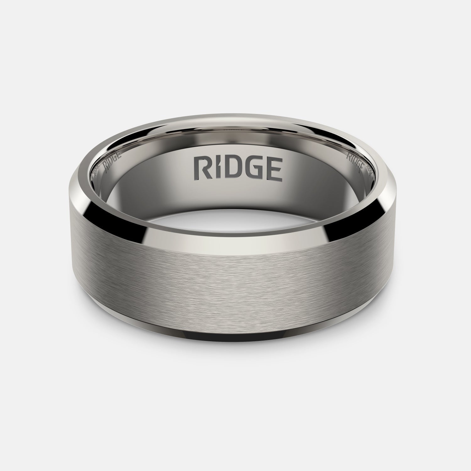 8mm Beveled Ring Set - Platinum - Tantalum Carbide