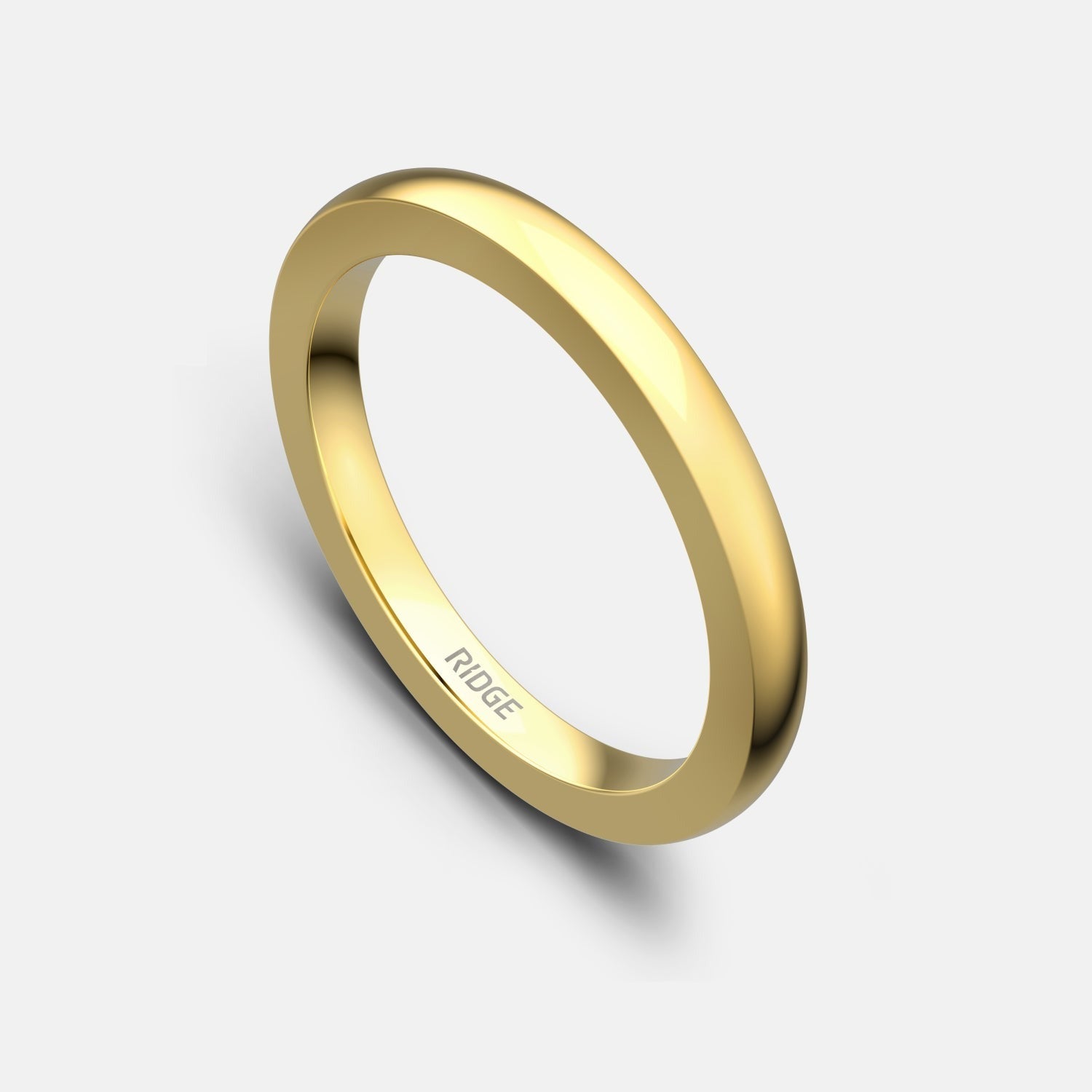 2mm Rounded Ring Set - 14K Yellow Gold