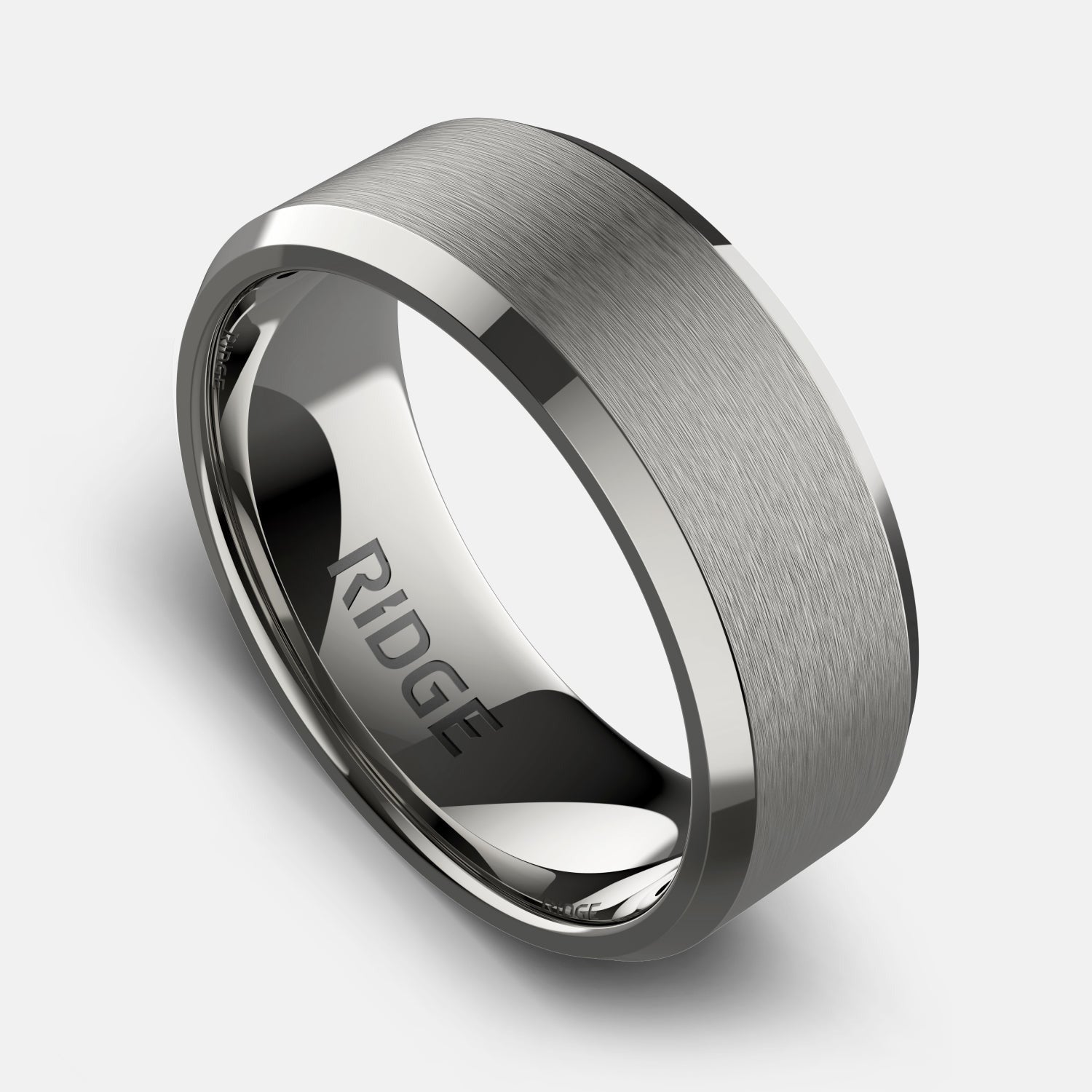 8mm Beveled Ring Set - Platinum - Tantalum Carbide