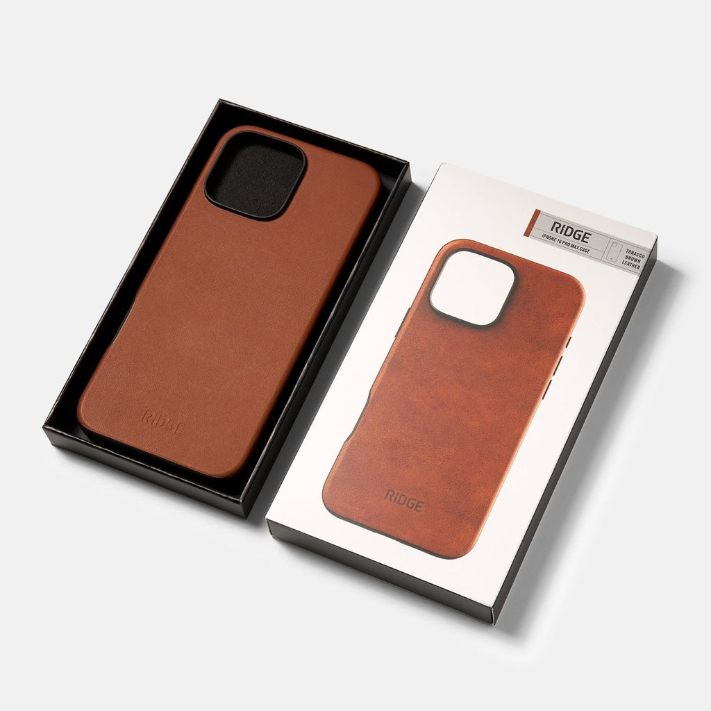 Ridge Phone Case - Tobacco Brown Leather - iPhone 16 Pro
