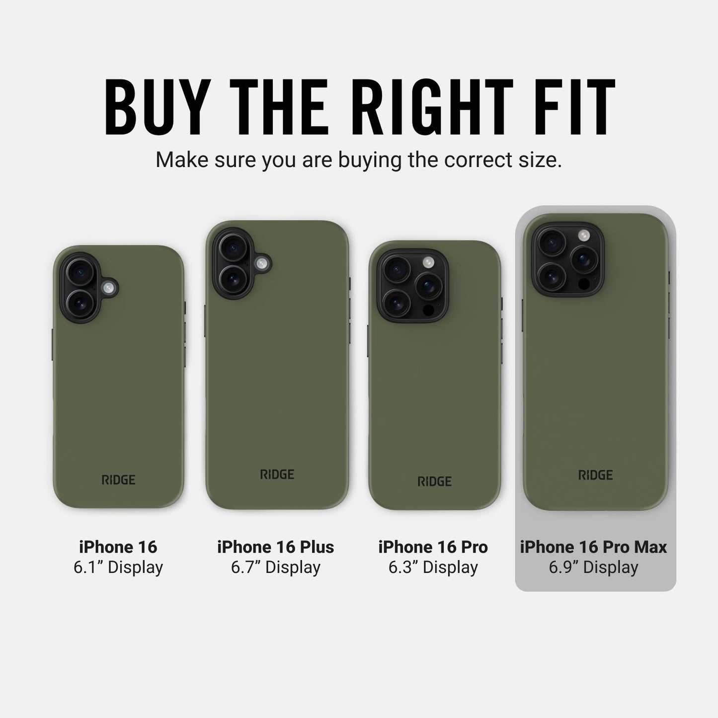 Ridge Phone Case - Matte Olive - iPhone 16 Pro Max