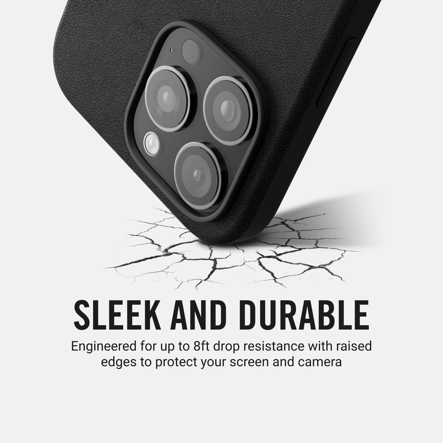 Ridge Phone Case - Midnight Black Leather - iPhone 16 Plus
