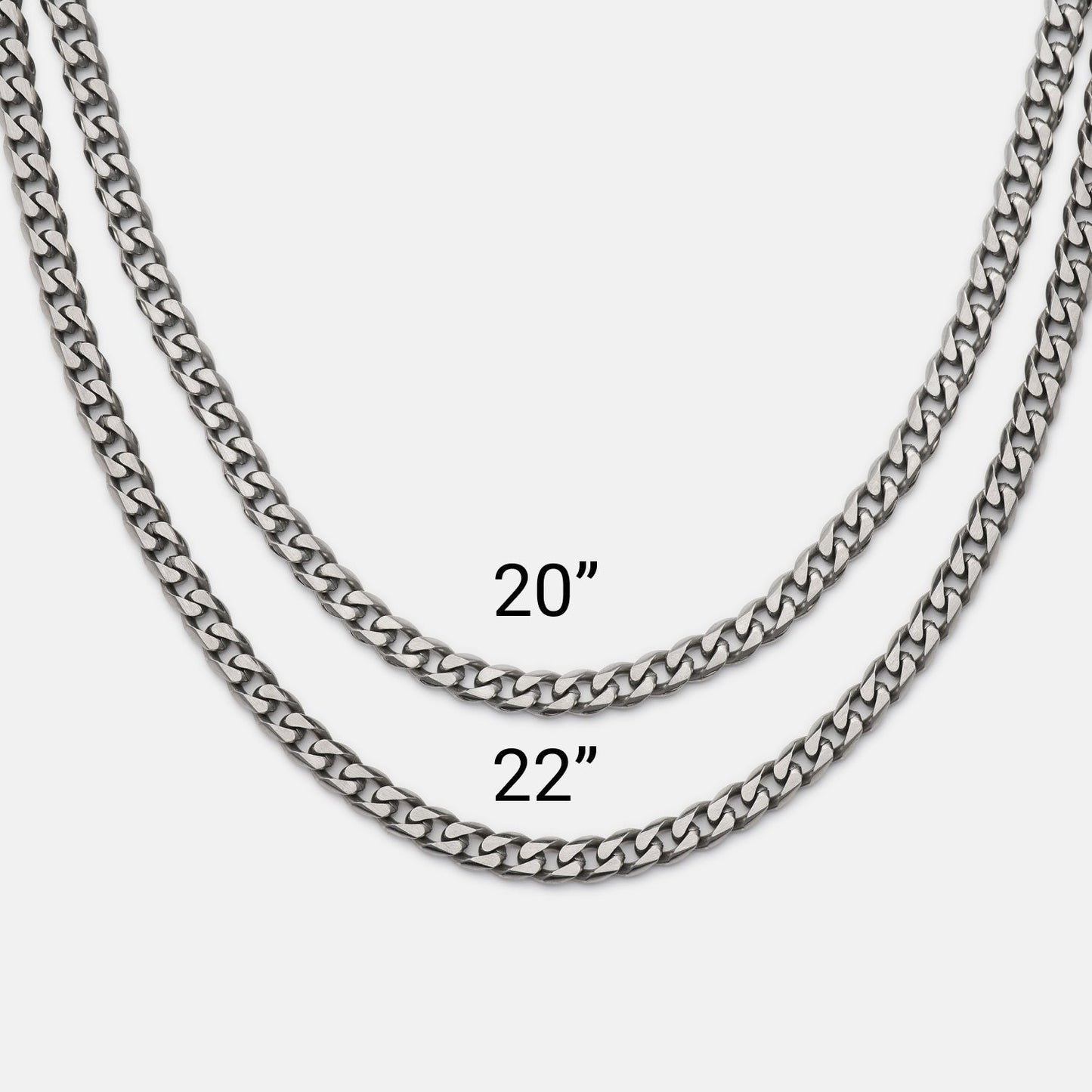 5mm Curb Chain - Titanium - 22"