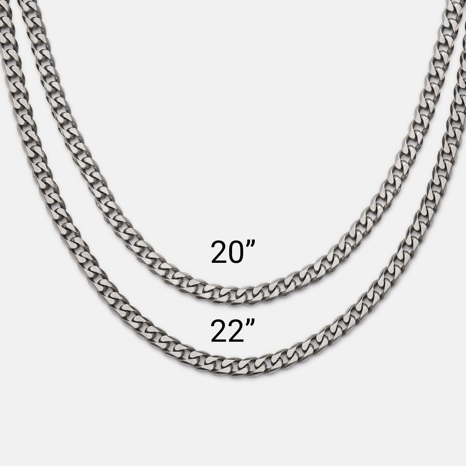 5mm Curb Chain - Titanium - 22"