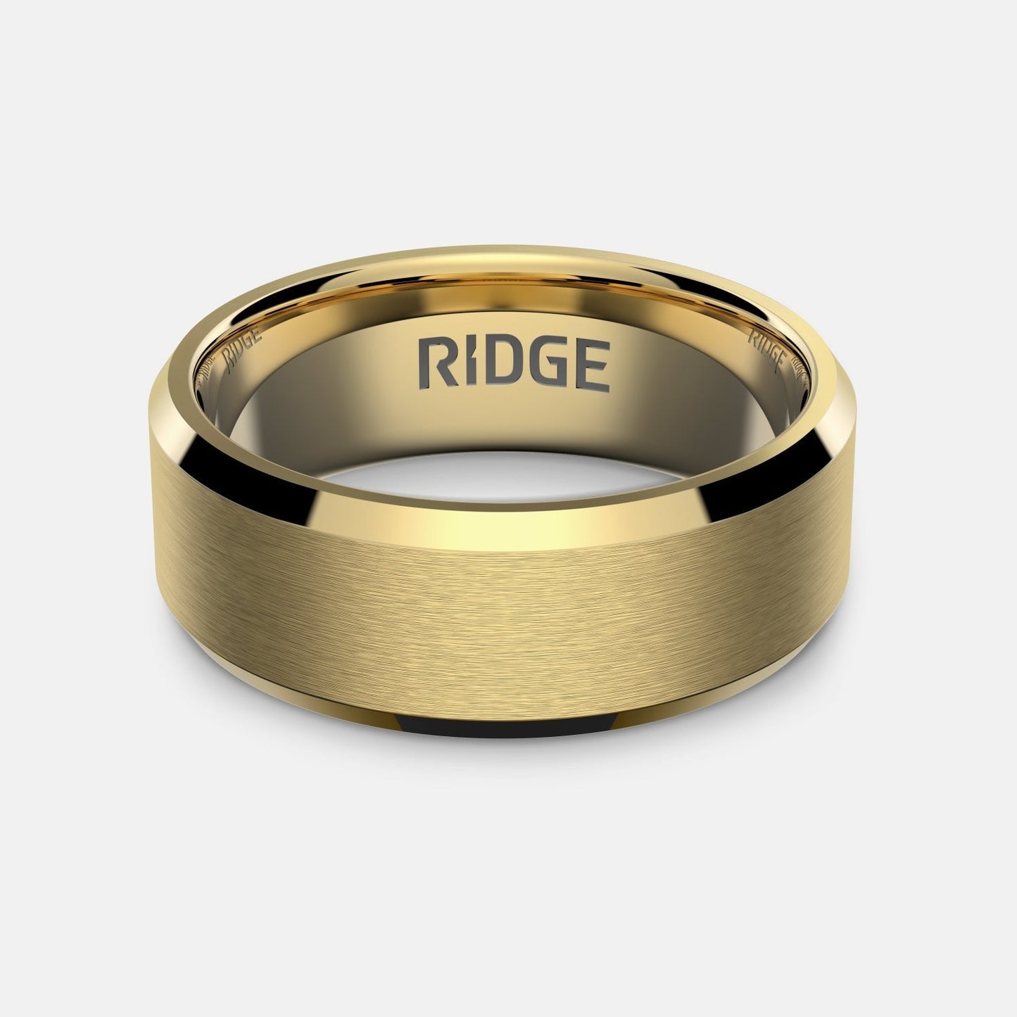 8mm Beveled Ring Set - 24K Gold - Tantalum Carbide