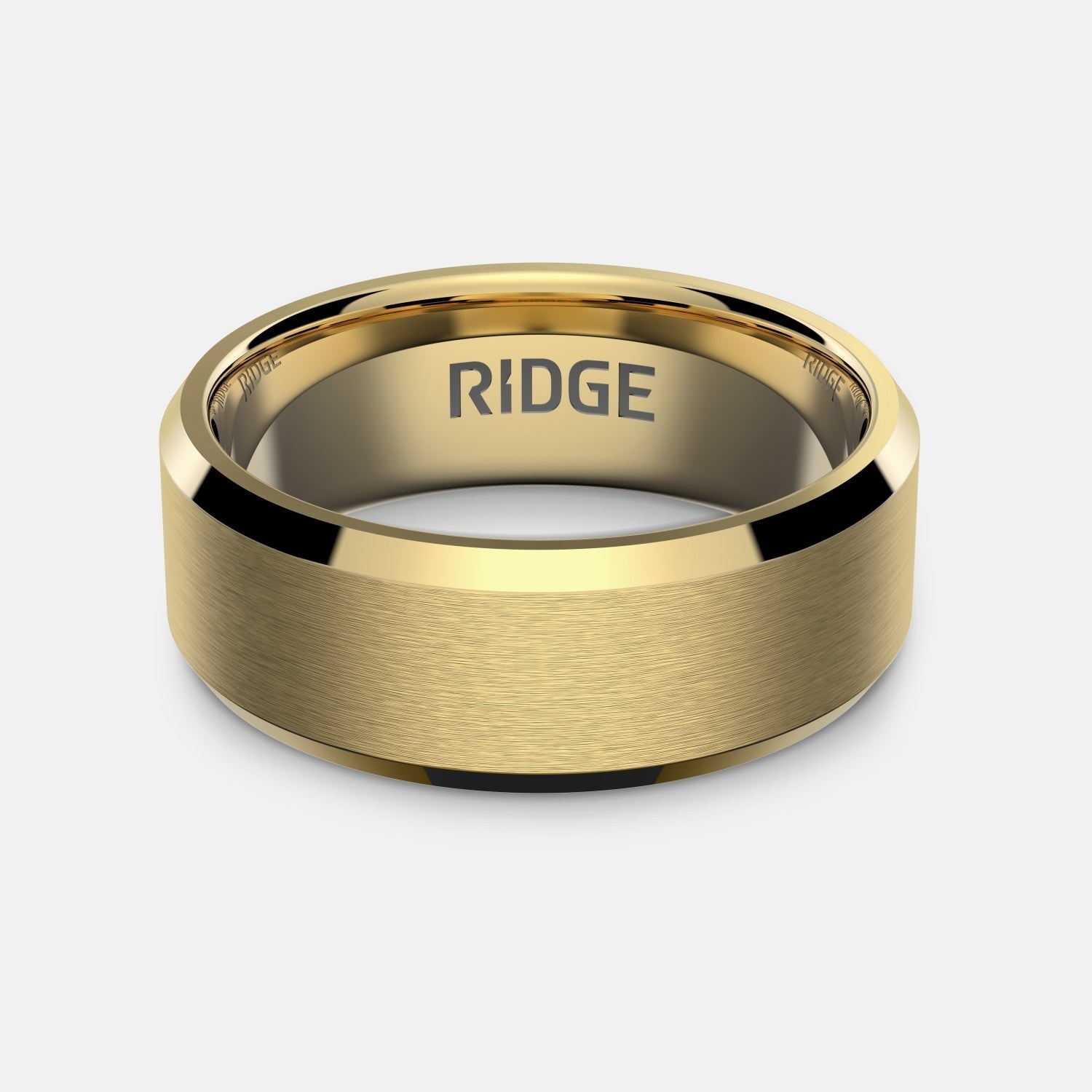 8mm Beveled Ring Set - 24K Gold - Tantalum Carbide
