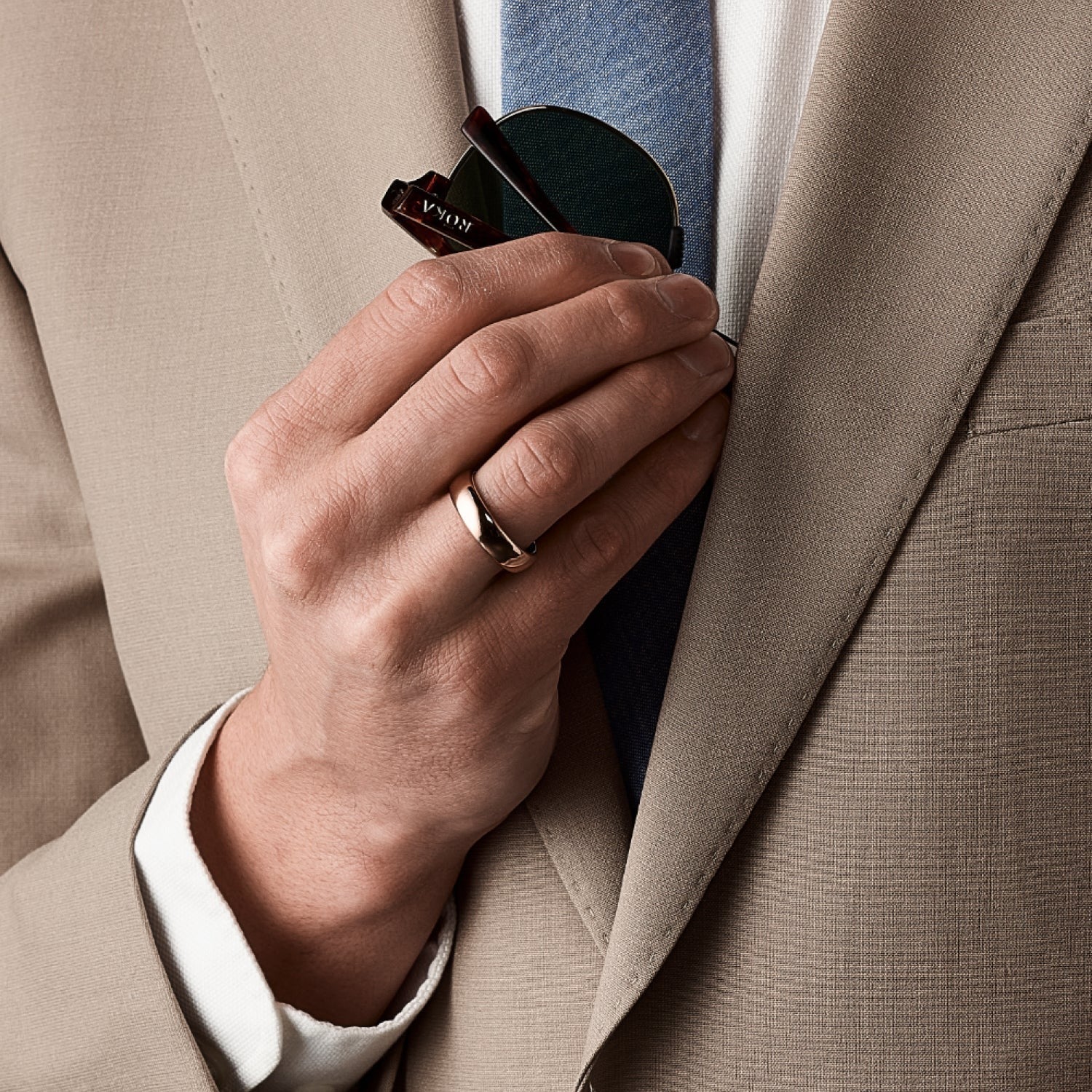 6mm Rounded Ring Set - 18K Rose Gold