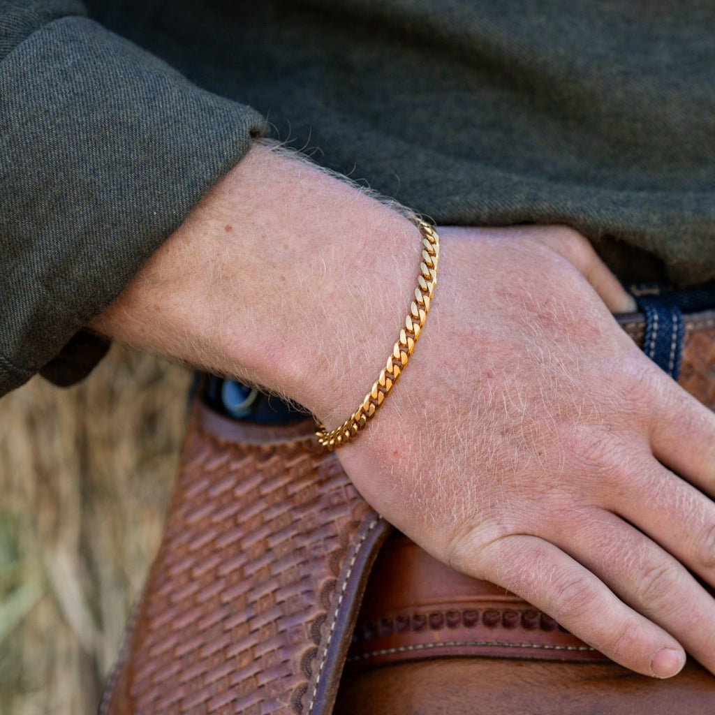 6mm Curb Bracelet - 18K Gold - Medium