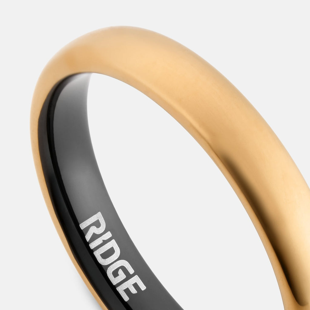 4mm Rounded Ring Set - 24K Gold