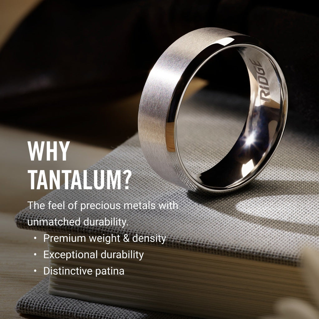 6mm Rounded Ring Set - 24K Gold - Tantalum Carbide