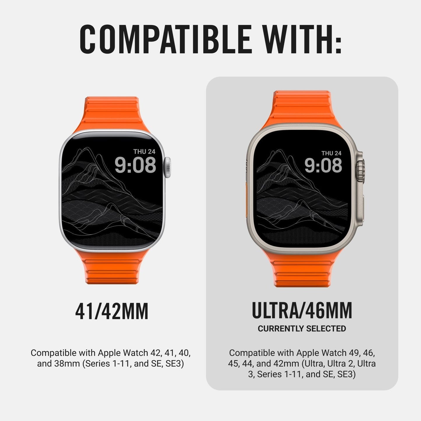 Everyday Watch Straps - Basecamp Orange - Ultra/46mm