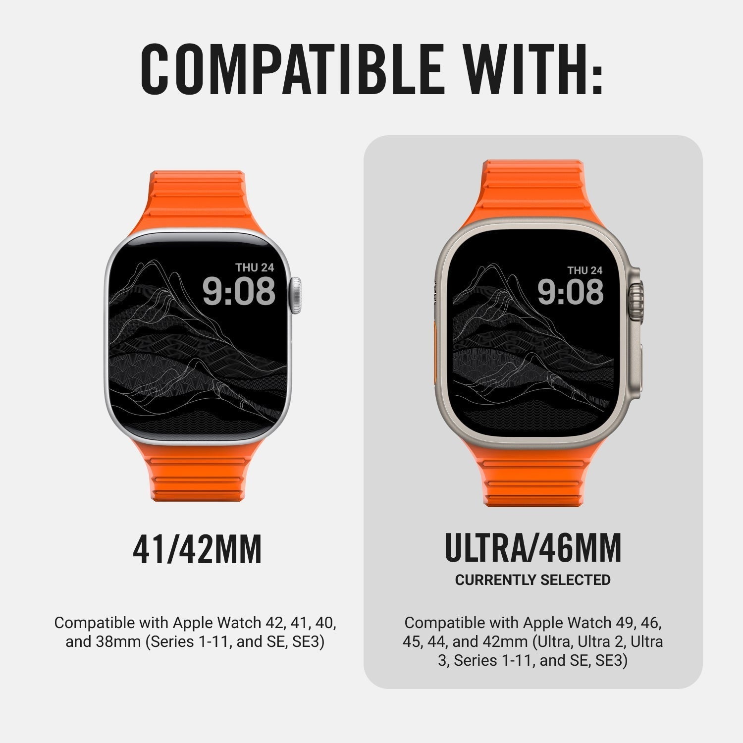 Everyday Watch Straps - Basecamp Orange - Ultra/46mm