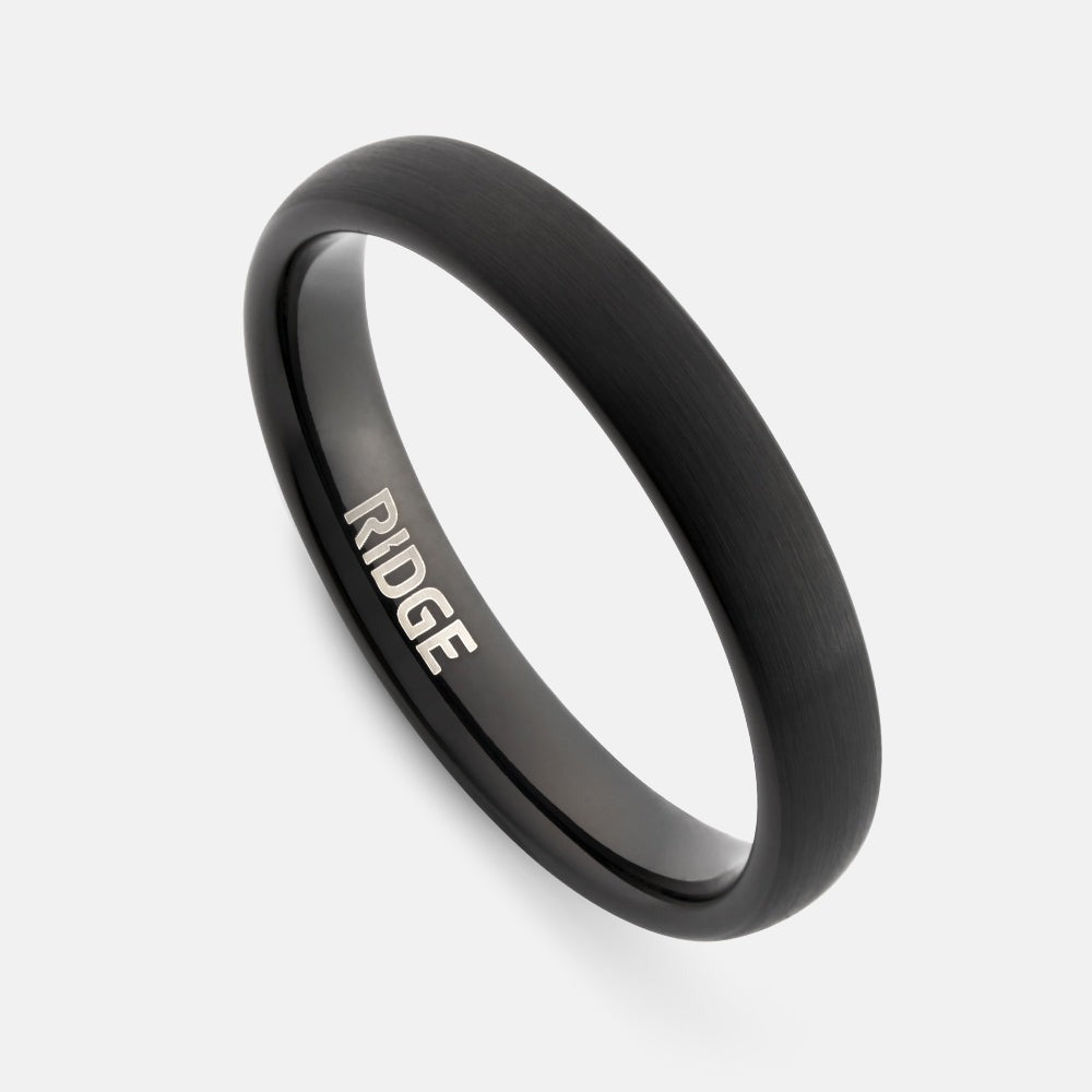 4mm Rounded Ring Set - Royal Black