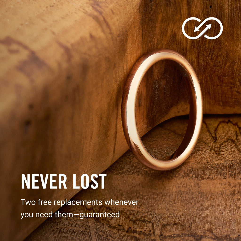 2mm Rounded Ring Set - 14K Rose Gold