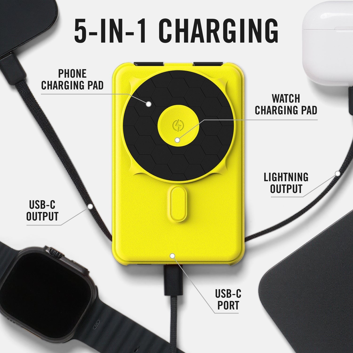 Ridge Power Bank - 10k mAh - Hyper Lime