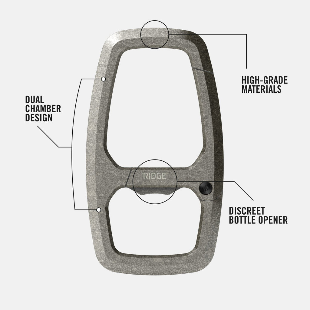 Dual Chamber Carabiner - Stonewashed Titanium