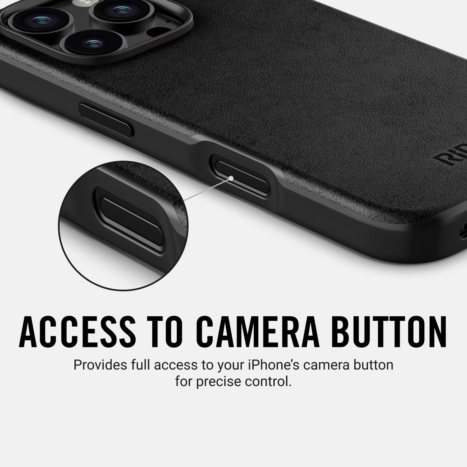 Ridge Phone Case - Midnight Black Leather - iPhone 16