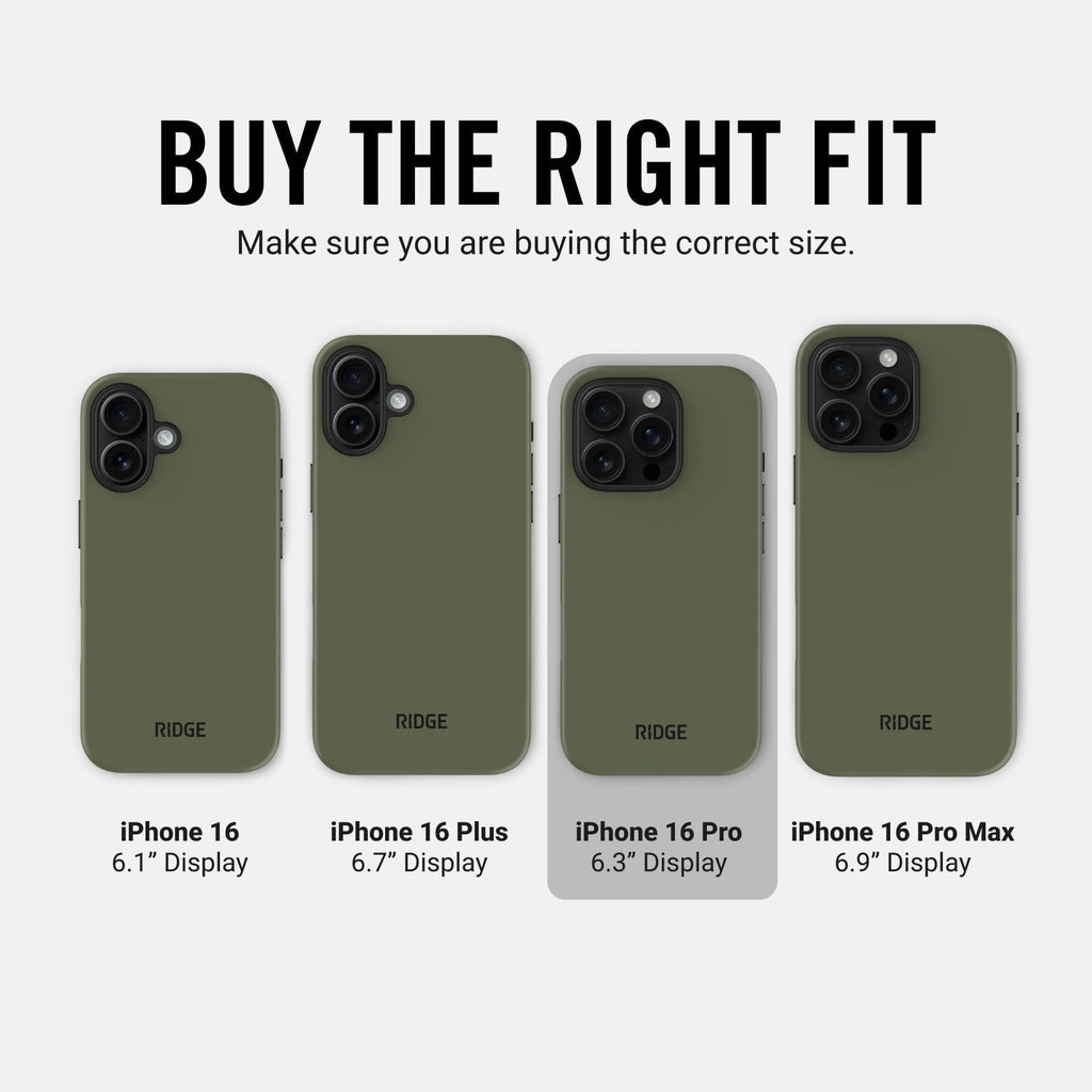 Ridge Phone Case - Matte Olive - iPhone 16 Pro