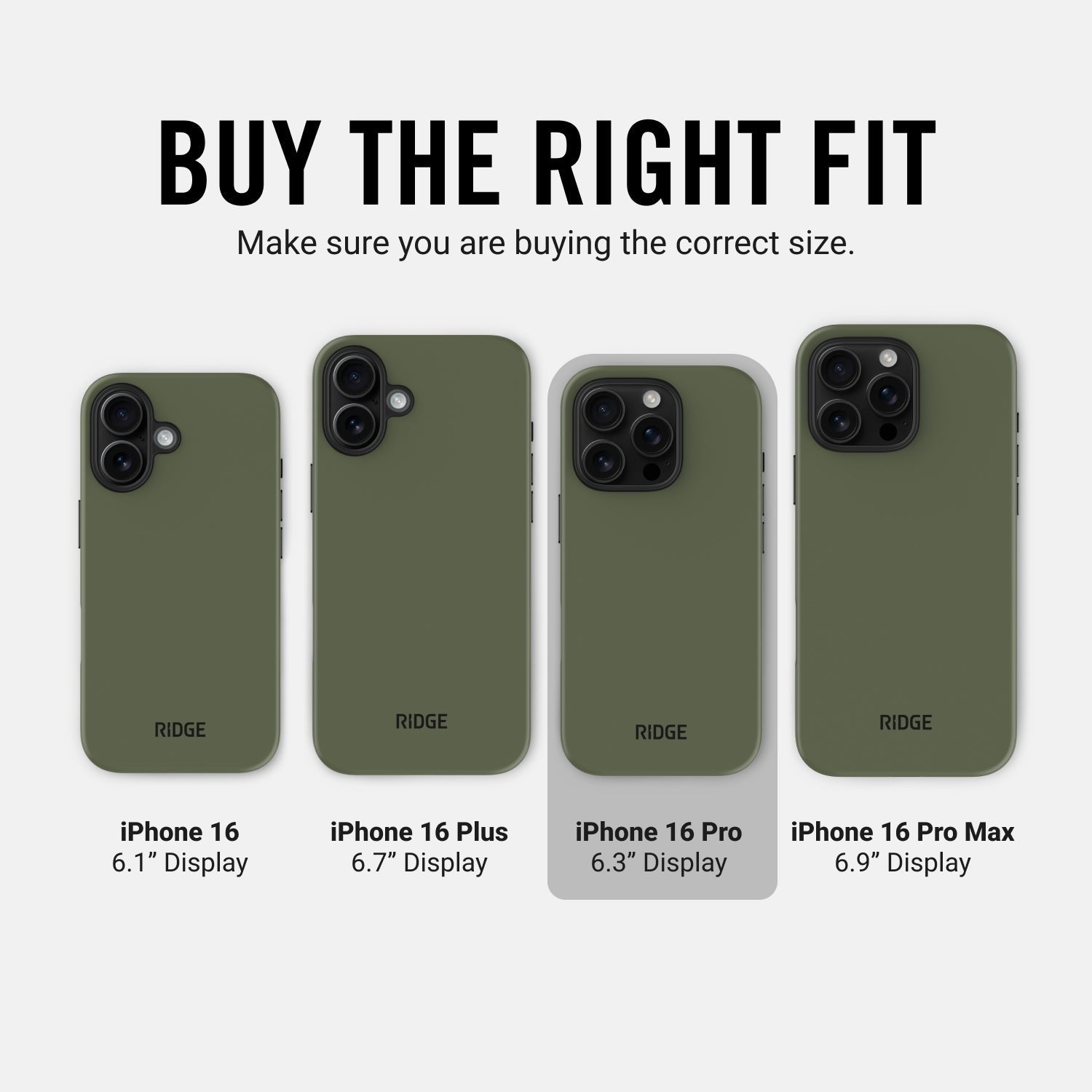 Ridge Phone Case - Matte Olive - iPhone 16 Pro