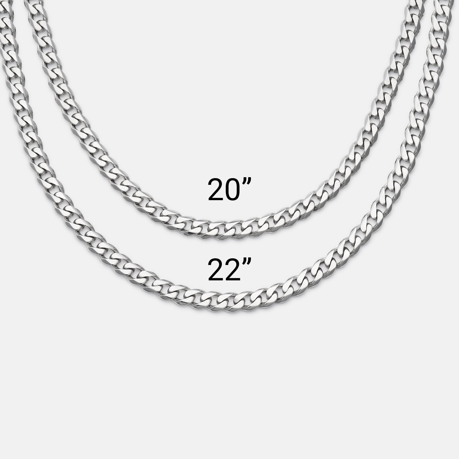 5mm Curb Chain - Platinum - 22"