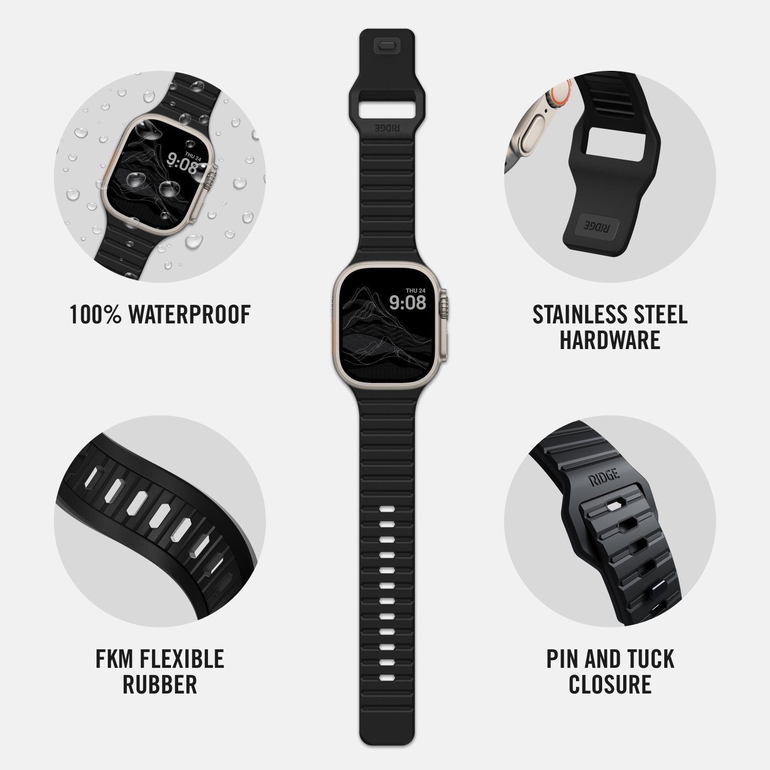 Everyday Watch Straps - Matte Black - Ultra/46mm