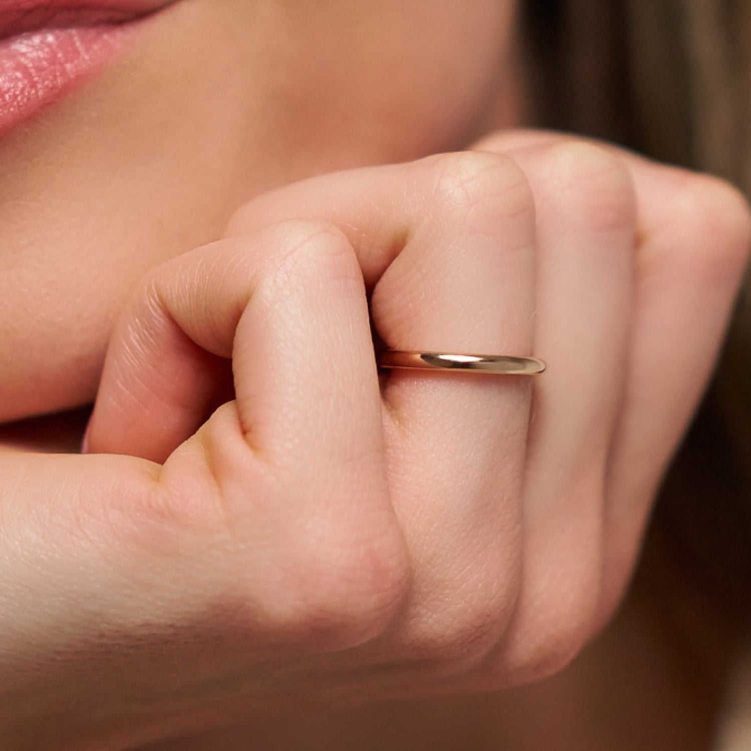2mm Rounded Ring Set - 14K Yellow Gold