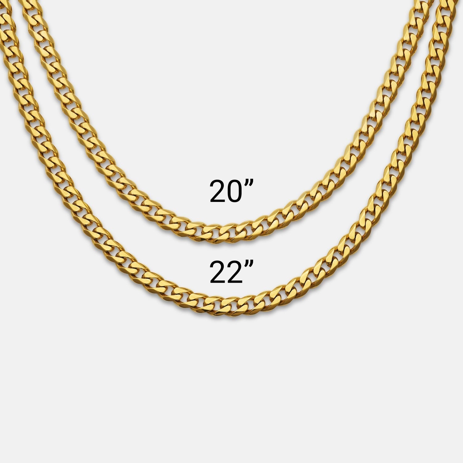 5mm Curb Chain - 18K Gold - 20"