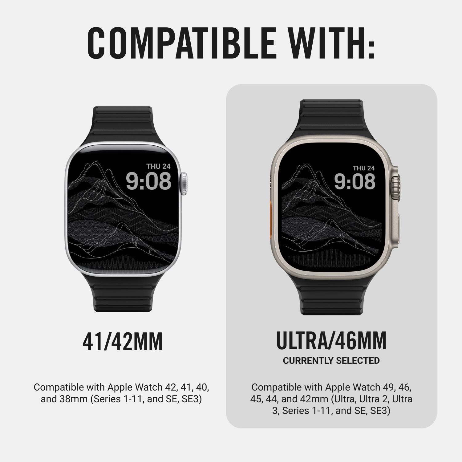 Everyday Watch Straps - Matte Black - Ultra/46mm