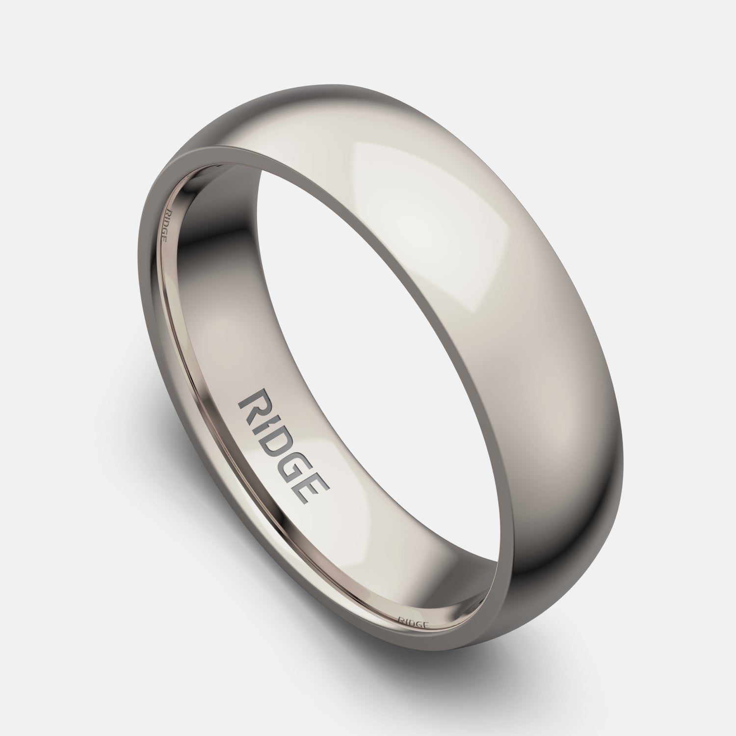 6mm Rounded Ring Set - Platinum - Tantalum Carbide
