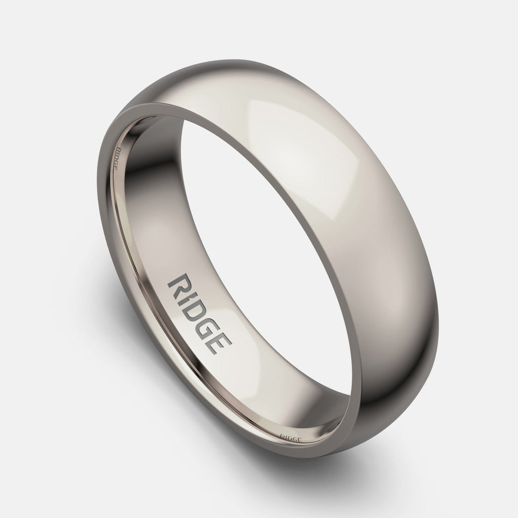 6mm Rounded Ring Set - Platinum - Tantalum Carbide