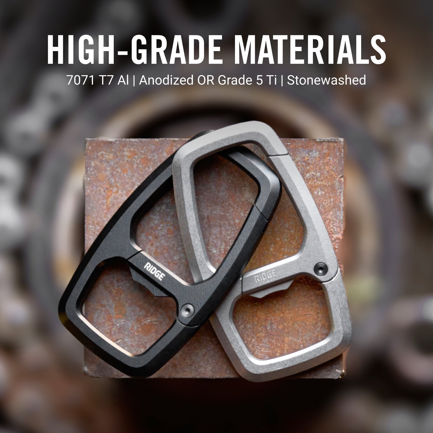Dual Chamber Carabiner - Stonewashed Titanium