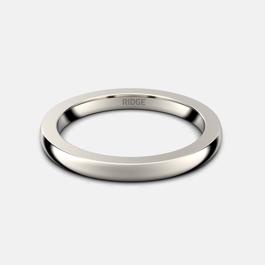 2mm Rounded Ring Set - 14K White Gold