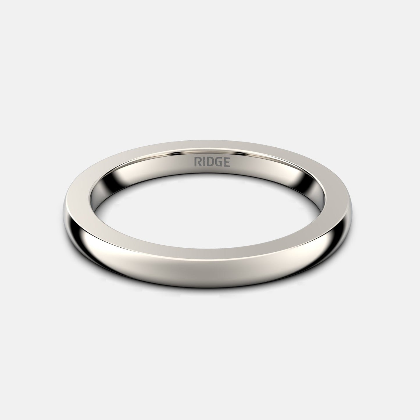 2mm Rounded Ring Set - 14K White Gold