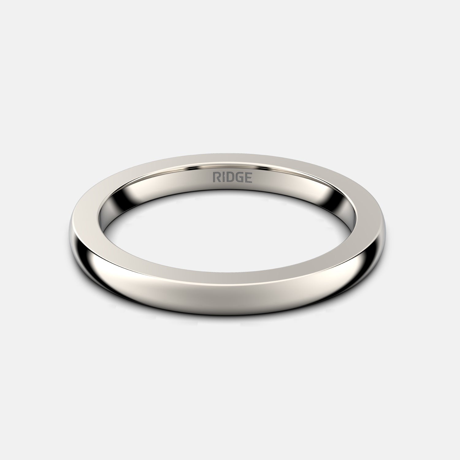 2mm Rounded Ring Set - 14K White Gold