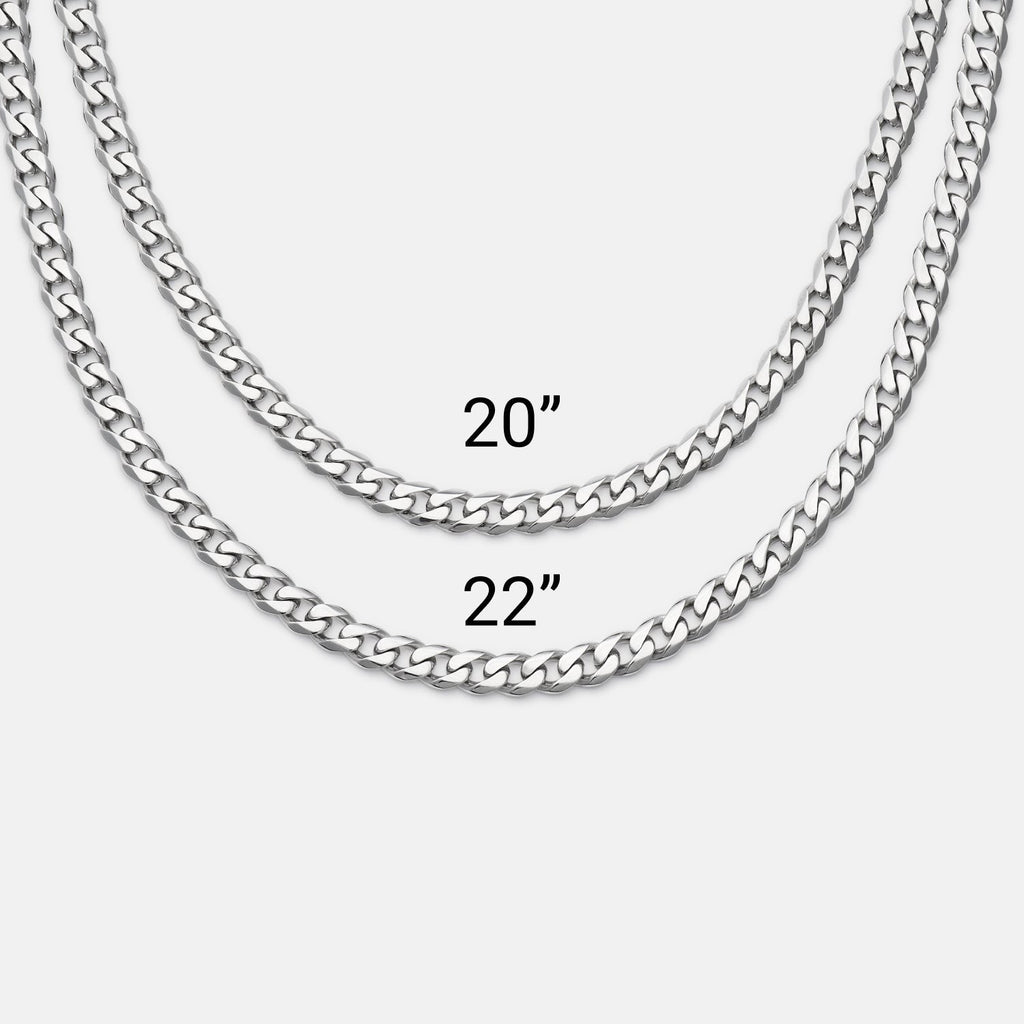5mm Curb Chain - Platinum - 20"