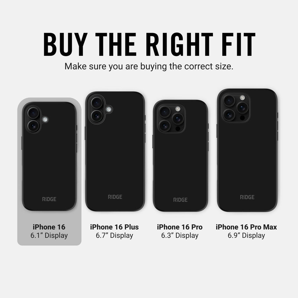 Ridge Phone Case - Matte Black - iPhone 16
