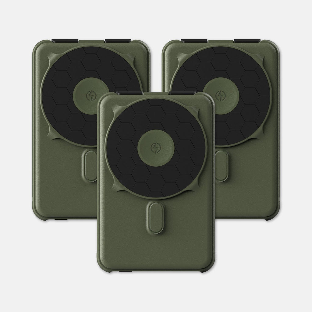 Ridge Power Bank - 10k mAh Bundle - Matte Olive - 3-Pack