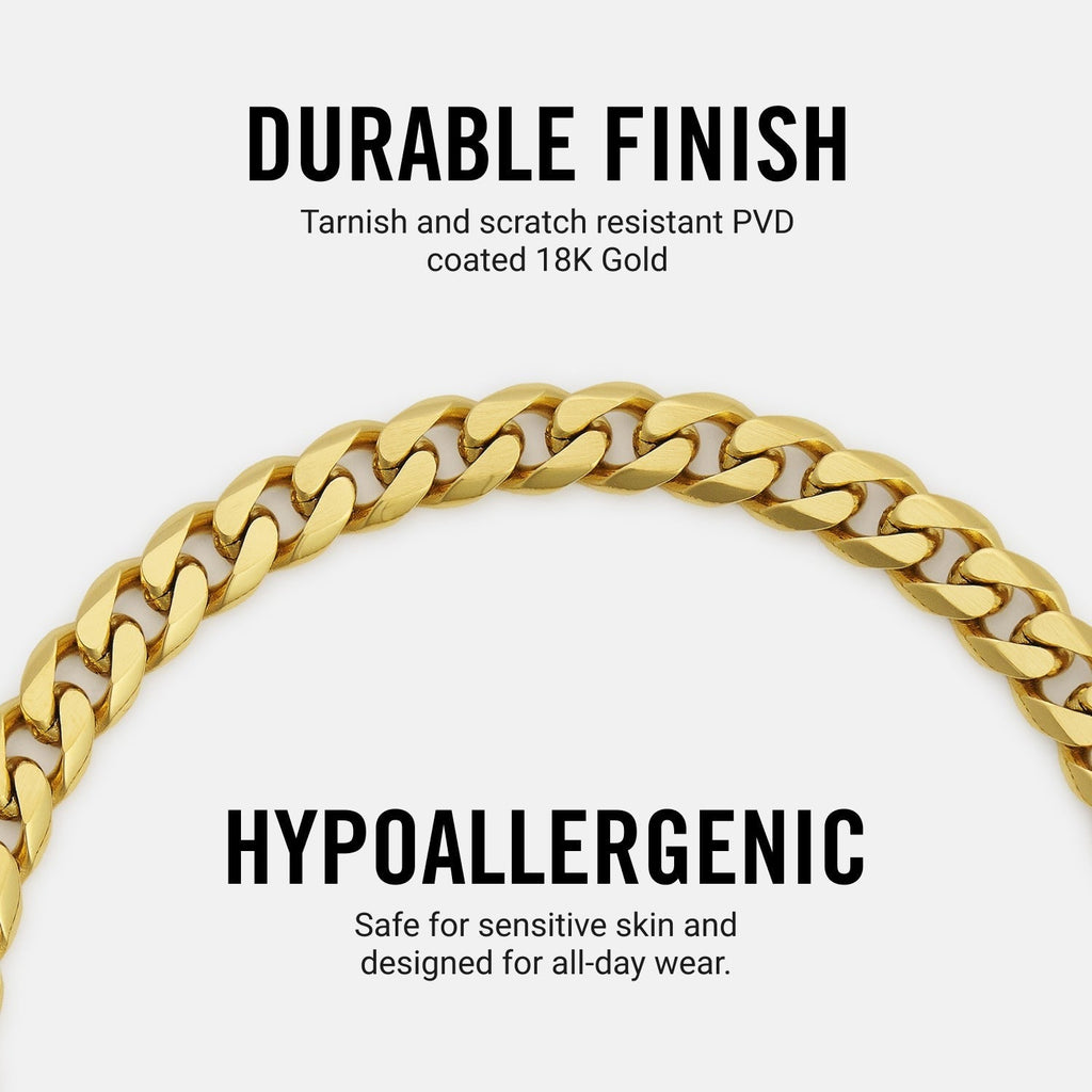 6mm Curb Bracelet - 18K Gold - Medium