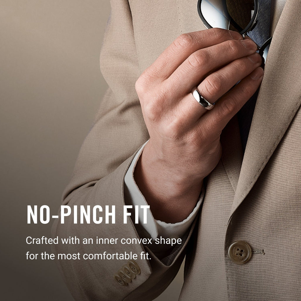 6mm Rounded Ring Set - Platinum - Tantalum Carbide