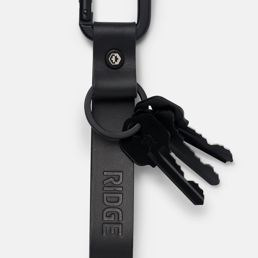 Ridge Keychain - Midnight Black Leather