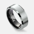8mm Beveled Ring Set - Platinum