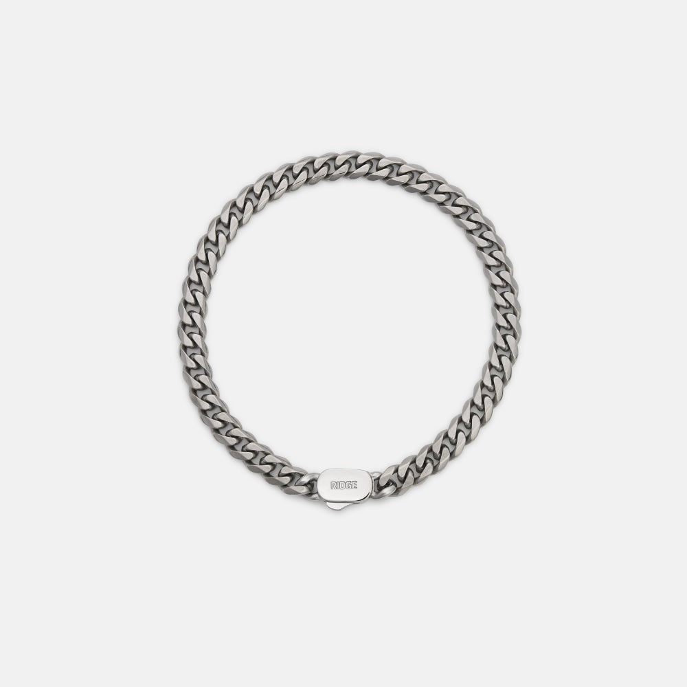6mm Curb Bracelet - Titanium - Medium