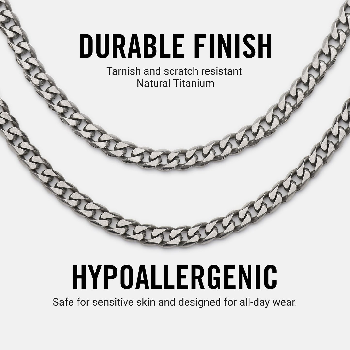 5mm Curb Chain - Titanium - 22"