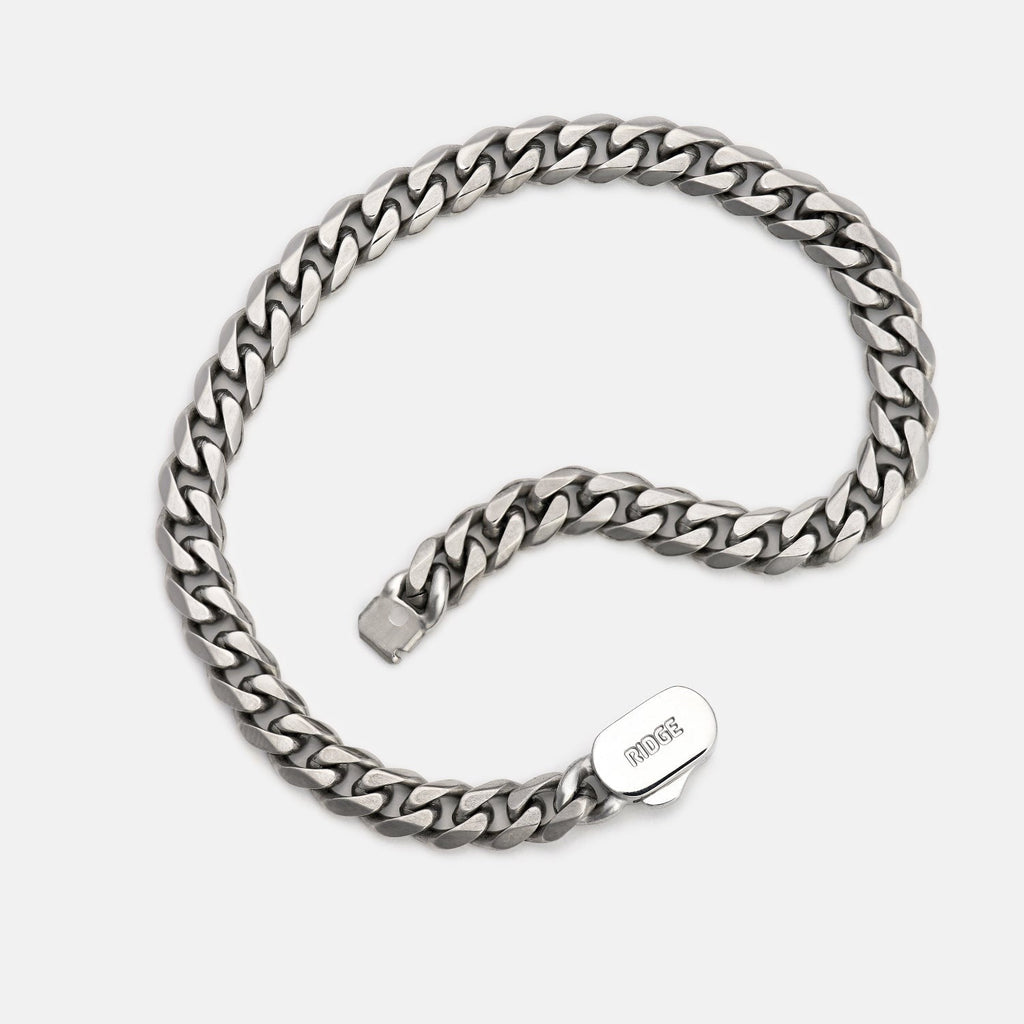 6mm Curb Bracelet - Titanium - Medium