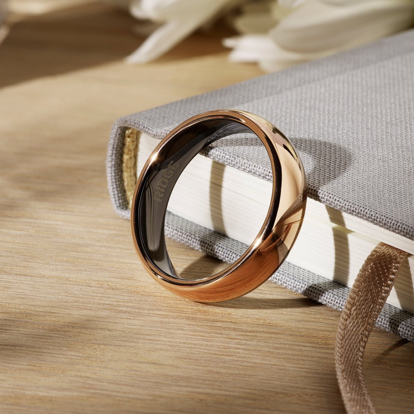 6mm Rounded Ring Set - 18K Rose Gold