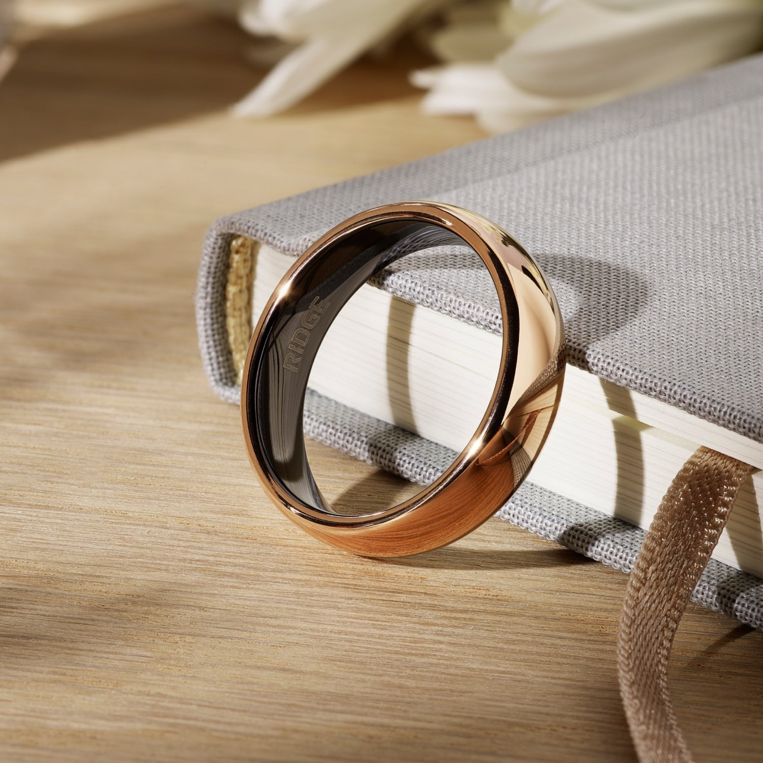 6mm Rounded Ring Set - 18K Rose Gold