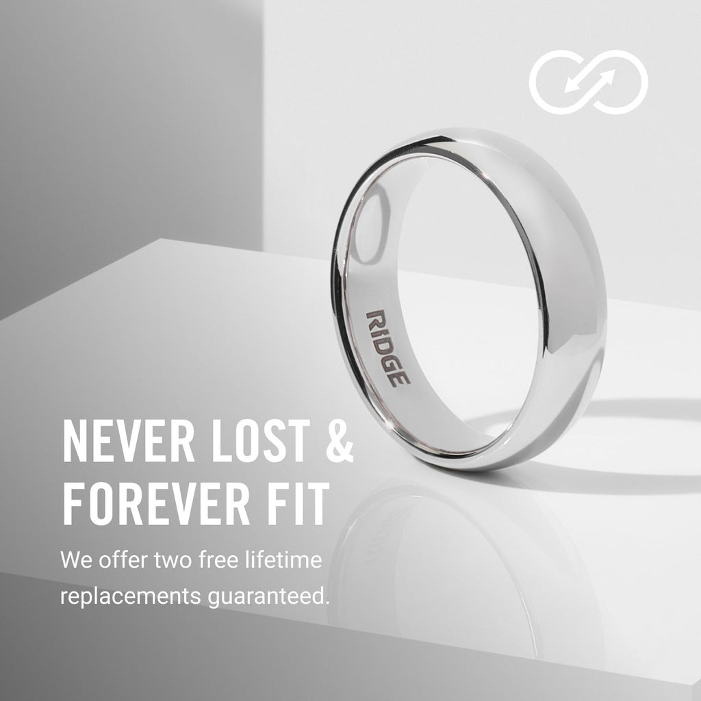 6mm Rounded Ring Set - Platinum - Tantalum Carbide