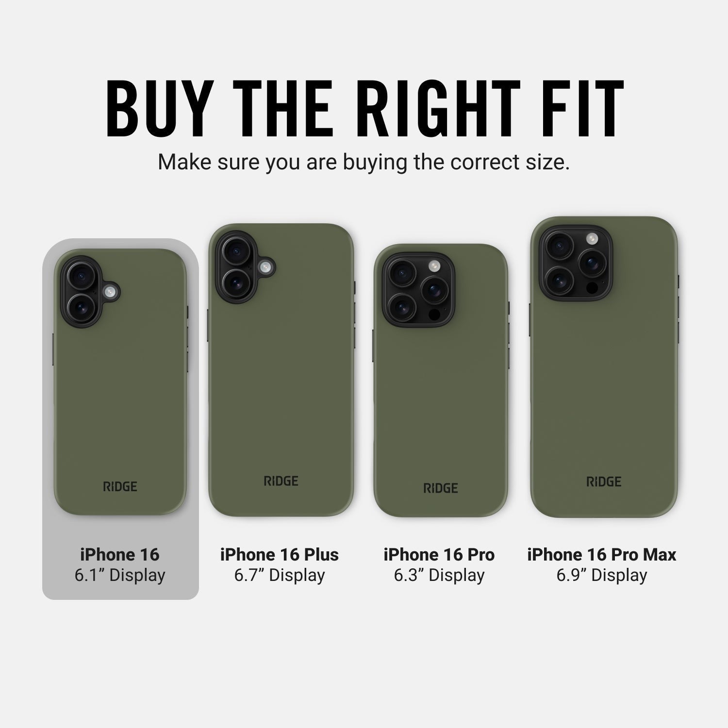 Ridge Phone Case - Matte Olive - iPhone 16