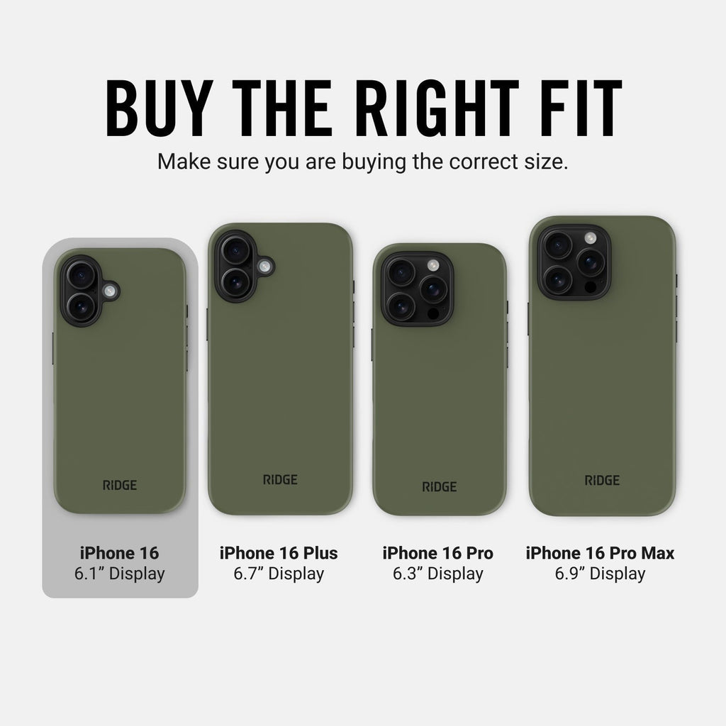 Ridge Phone Case - Matte Olive - iPhone 16