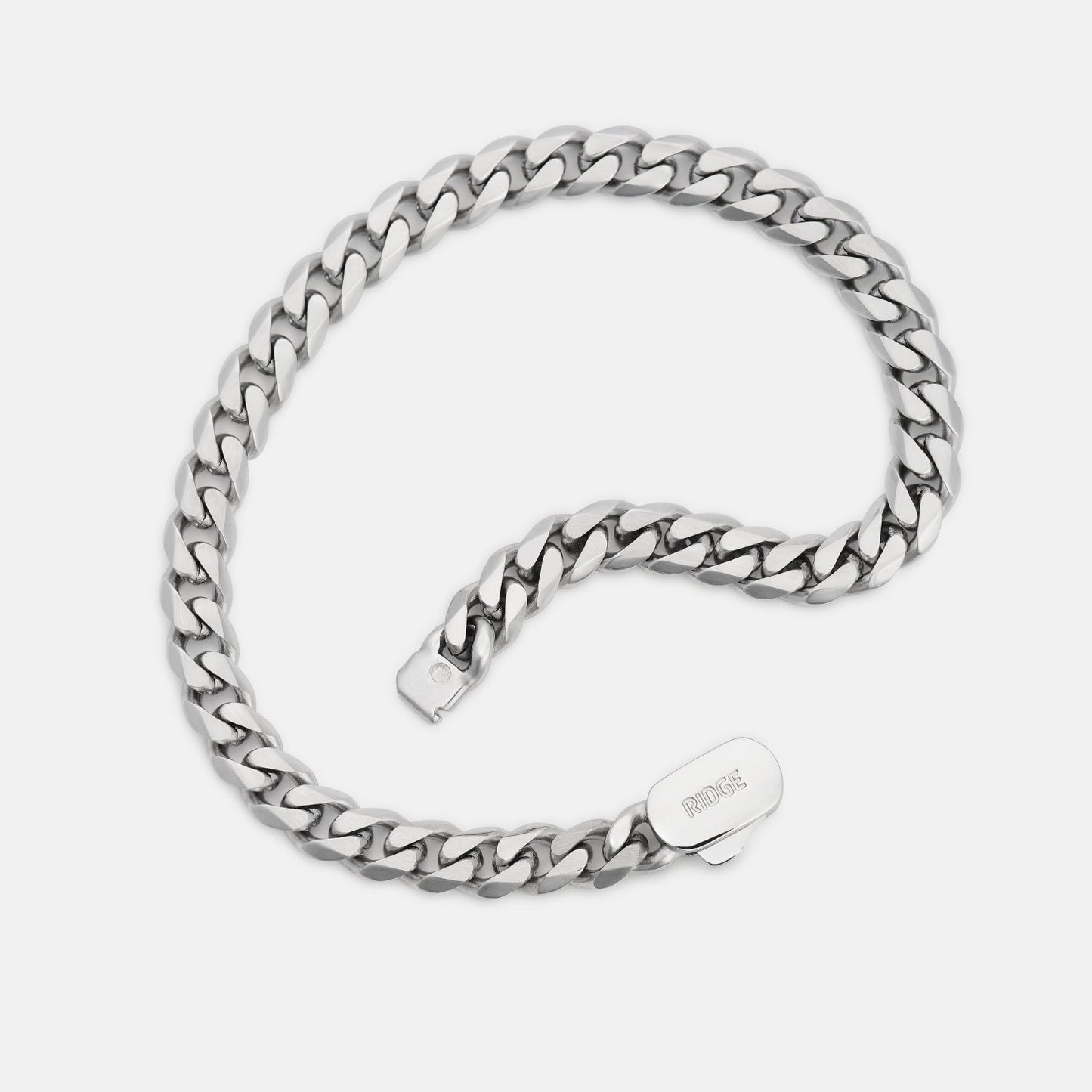 6mm Curb Bracelet - Platinum - Large